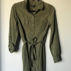 Banana Republic Shirt Dress-Olive Green